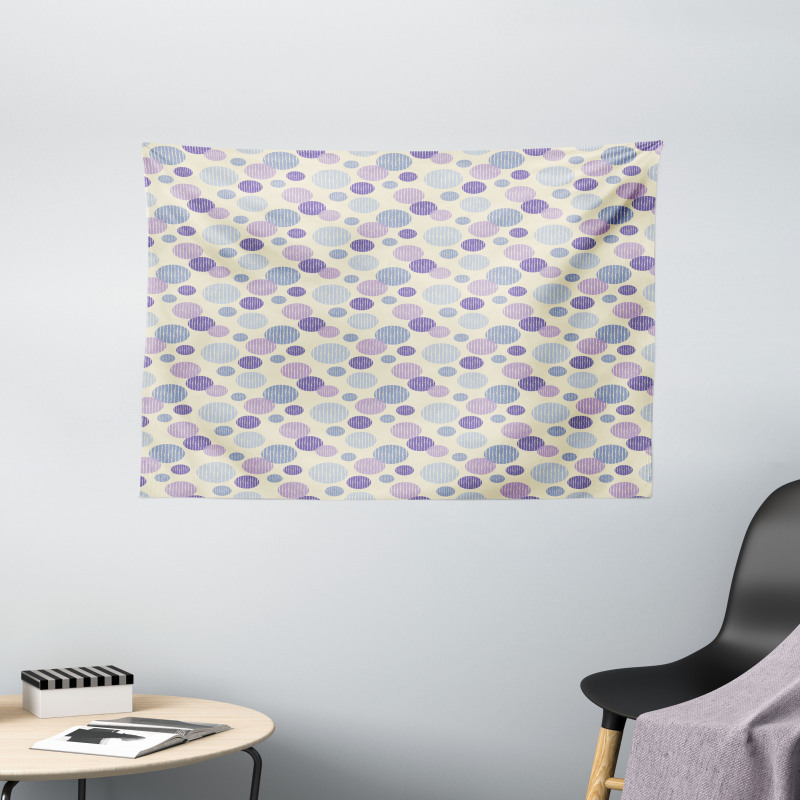 Dots with Irregular Lines Wide Tapestry