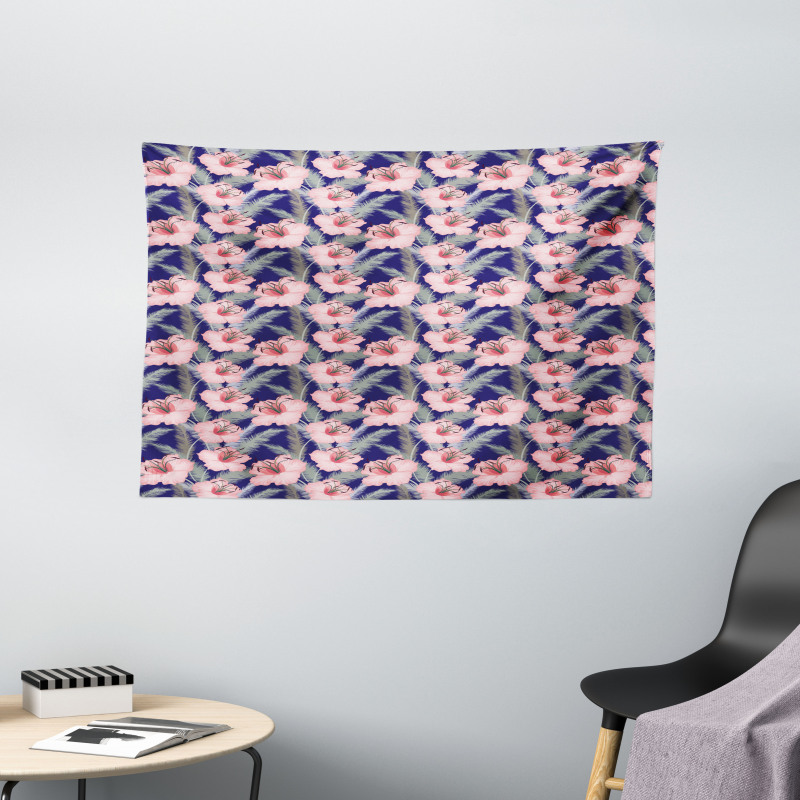 Blooming Flowers Composition Wide Tapestry