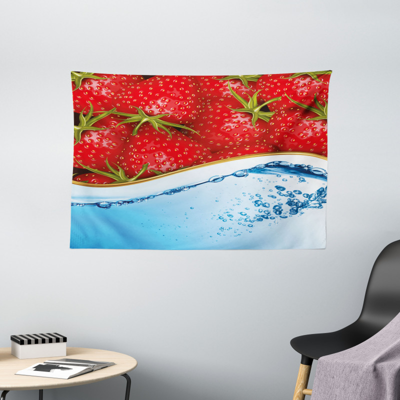 Summer Fruit and Water Wide Tapestry