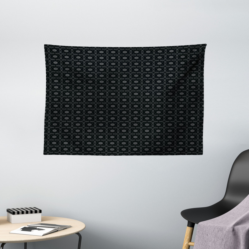 Dotted Curvy Mosaic Motifs Wide Tapestry