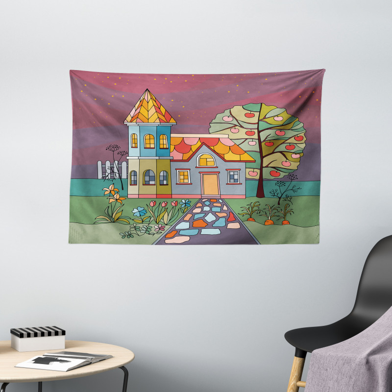 Country House with a Garden Wide Tapestry