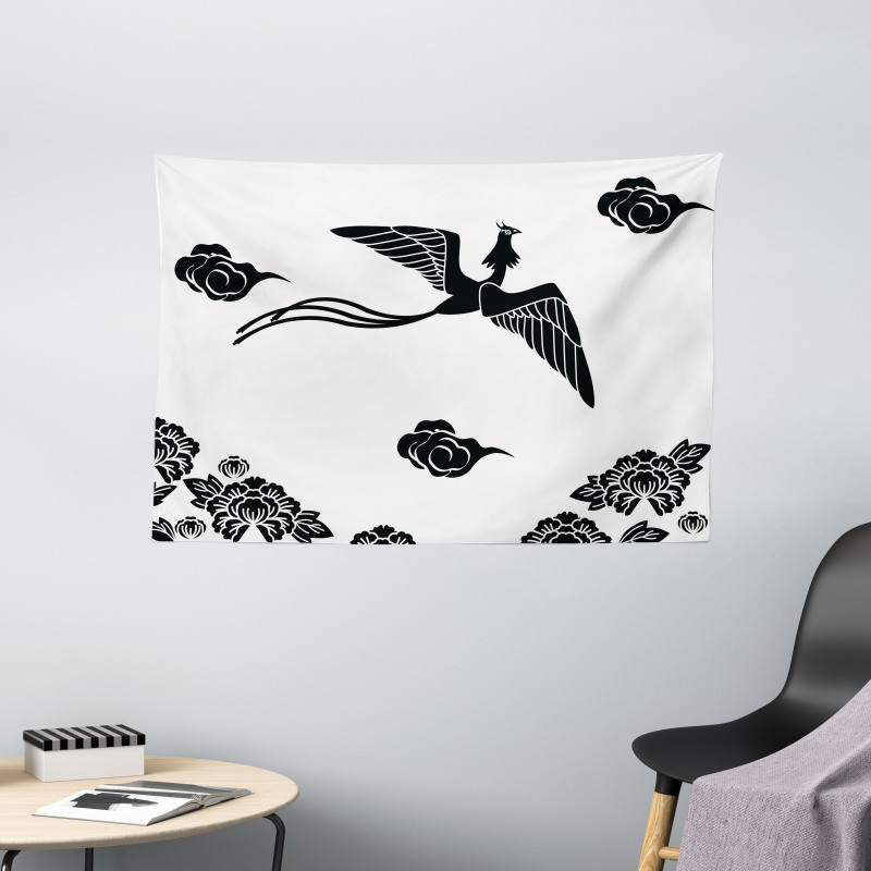 Abstract Mythological Bird Wide Tapestry