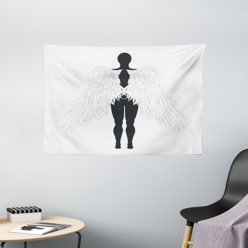 Silhouette Art Wide Tapestry