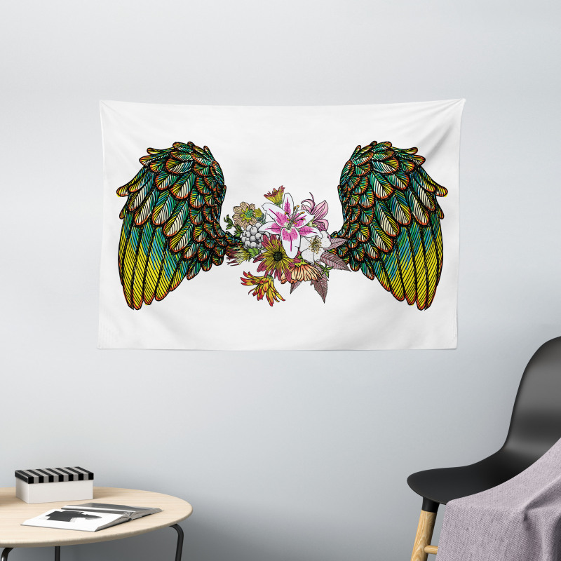 Bohemian Flower Wide Tapestry