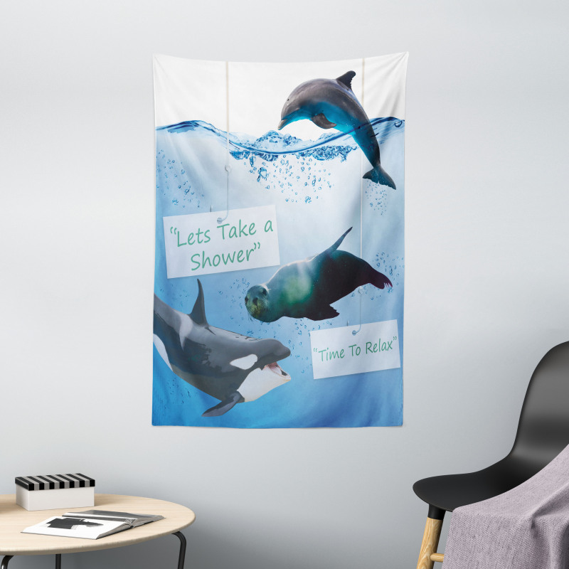 Whale Dolphin and Seal Sea Tapestry