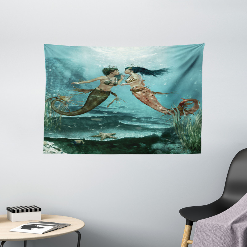 Sea Star and Seaweed Wide Tapestry