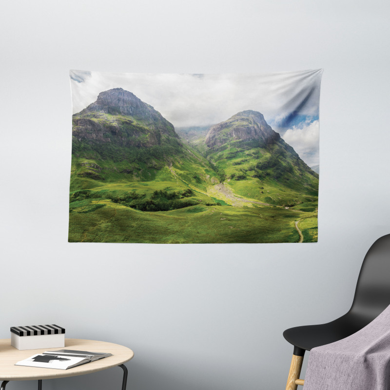 Glencoe Highlands Clouds Wide Tapestry