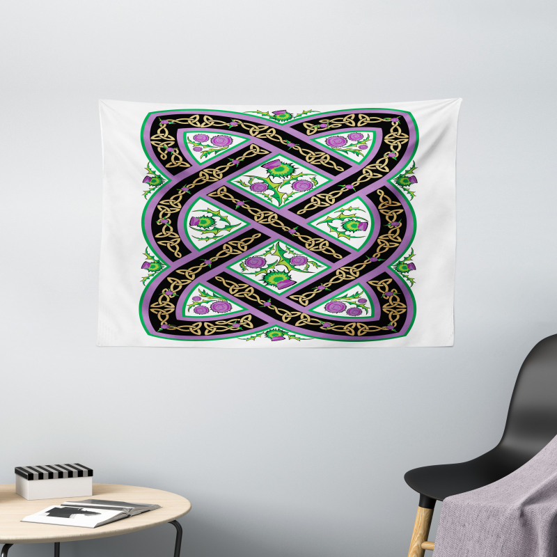 Celtic Ornamental Motif Wide Tapestry