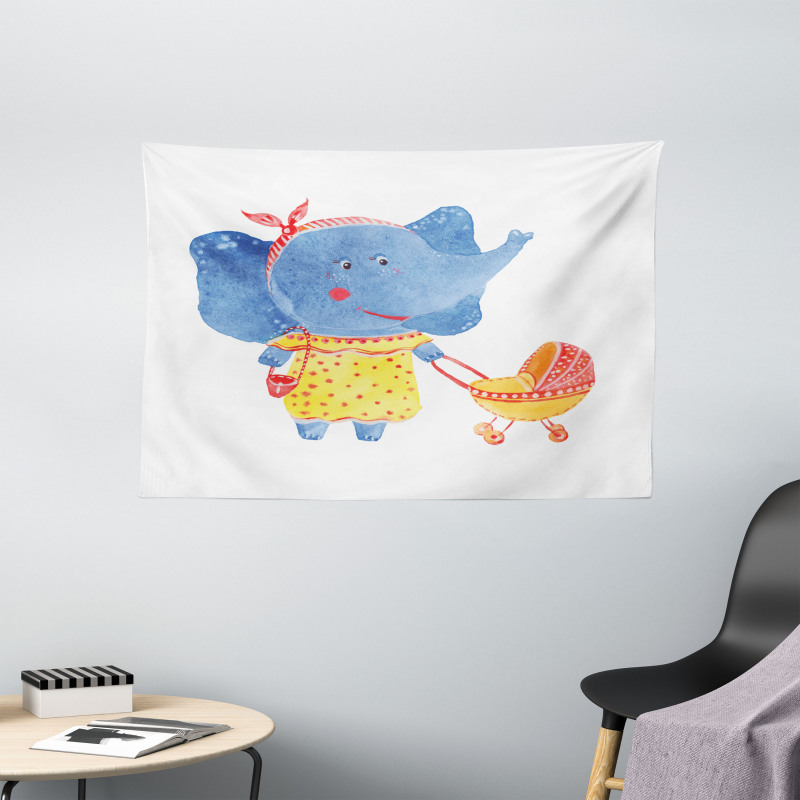 Mother and Baby Wide Tapestry