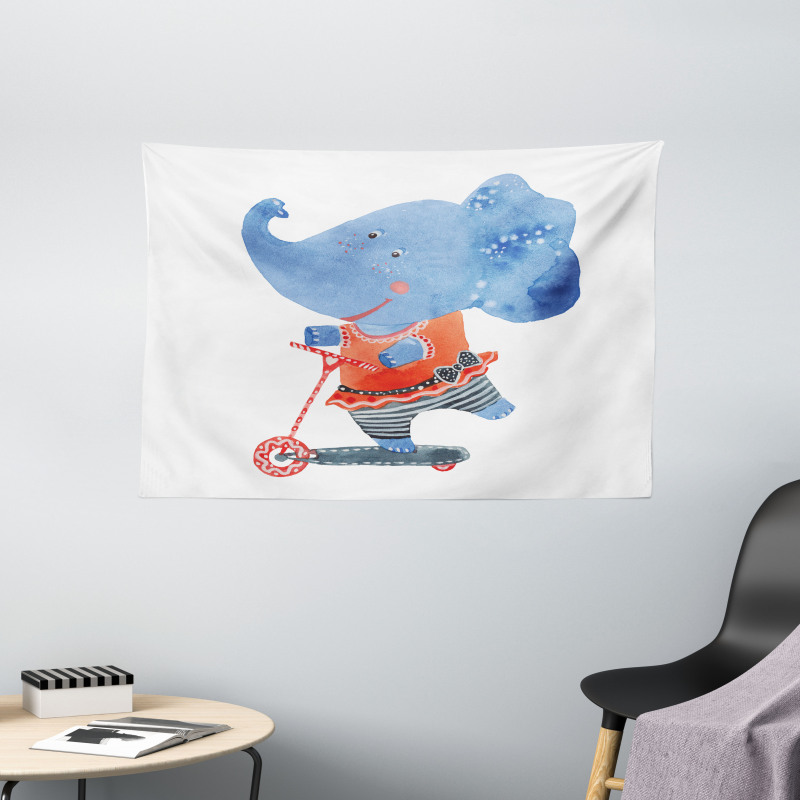 Animal Scooter Wide Tapestry