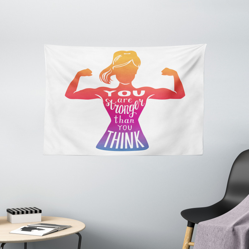 Fitness Strong Woman Wide Tapestry