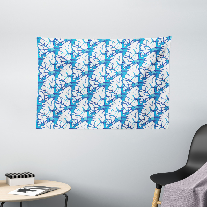 Watercolor Art Paint Drops Wide Tapestry