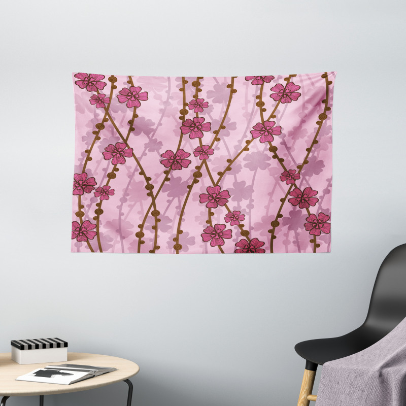 Flora Curly Branches Wide Tapestry