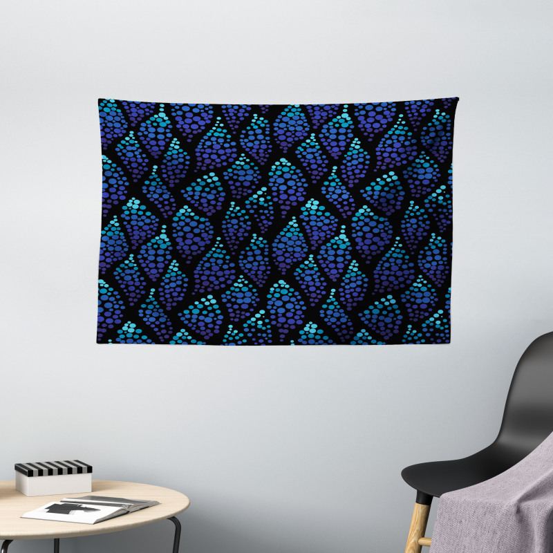 Dotted Waves Illustration Wide Tapestry