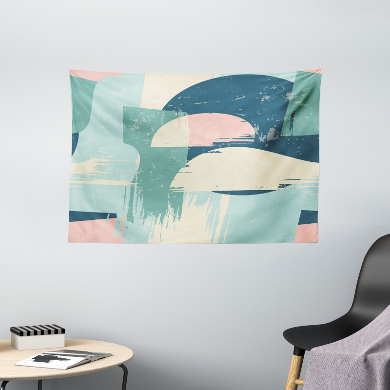 Modern Style Abstraction Wide Tapestry