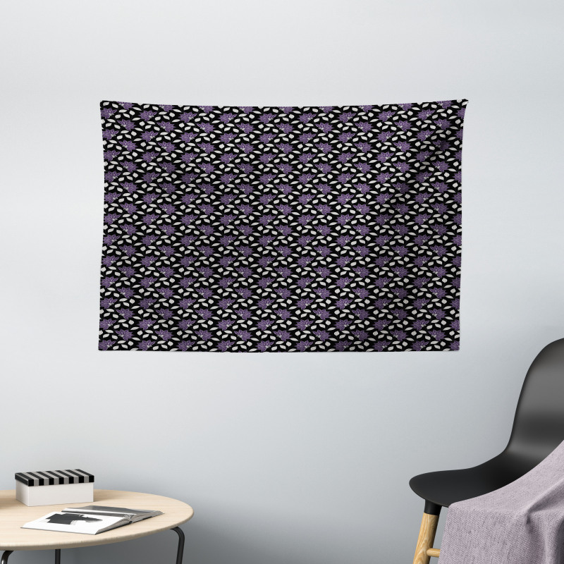 Ornamental Nature Elements Wide Tapestry