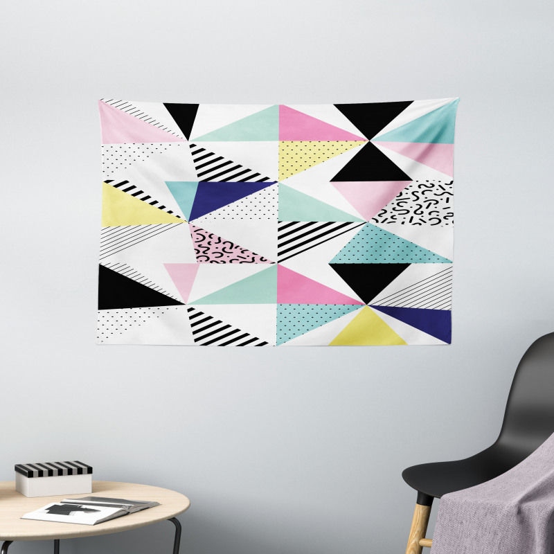 Memphis Geometrical Funky Wide Tapestry