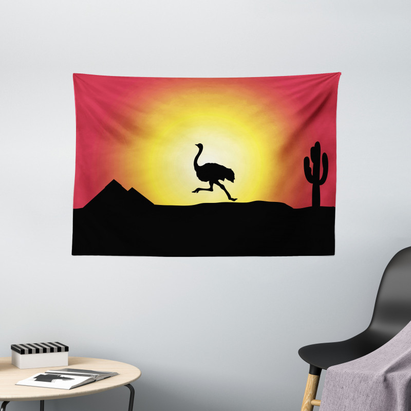 Running Animal Silhouette Wide Tapestry