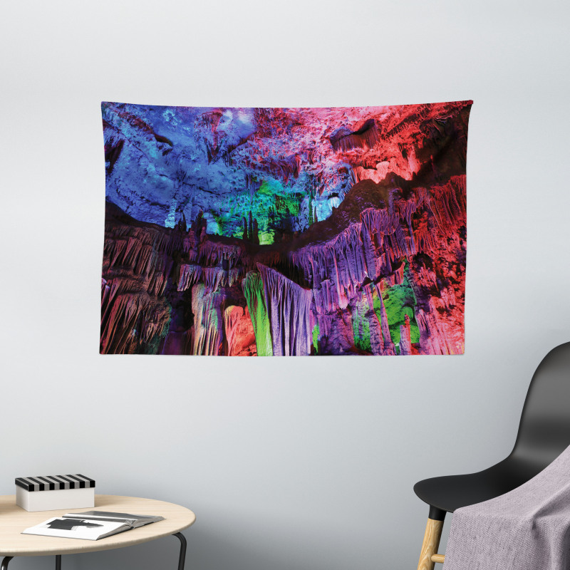 Rainbow Colored Rock Wide Tapestry