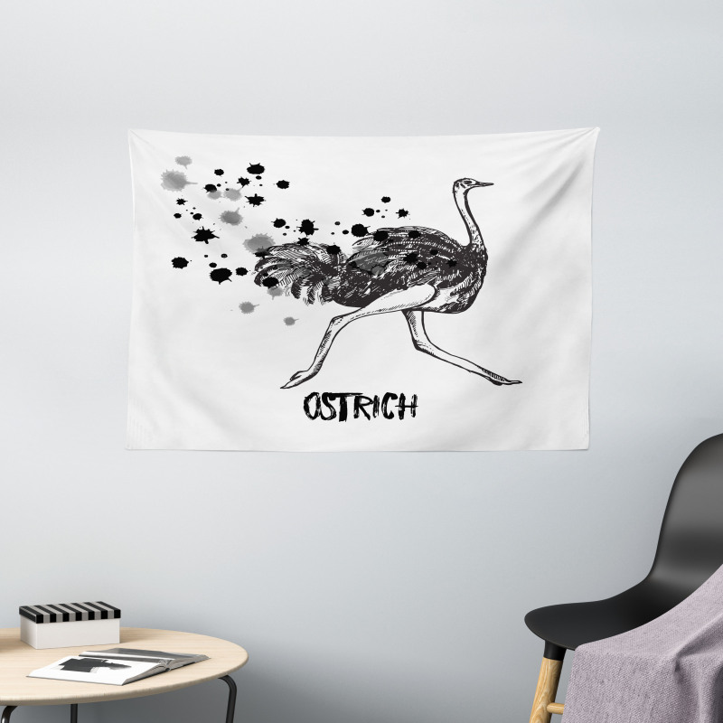 Minimalist Watercolor Bird Wide Tapestry