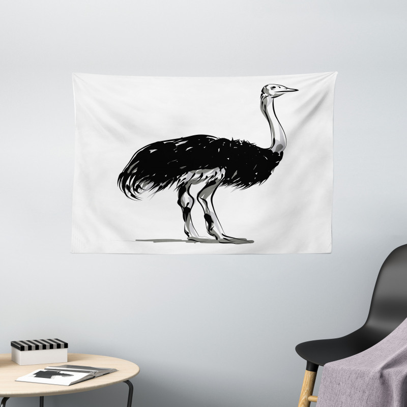 Sketch Bird Desert Wide Tapestry