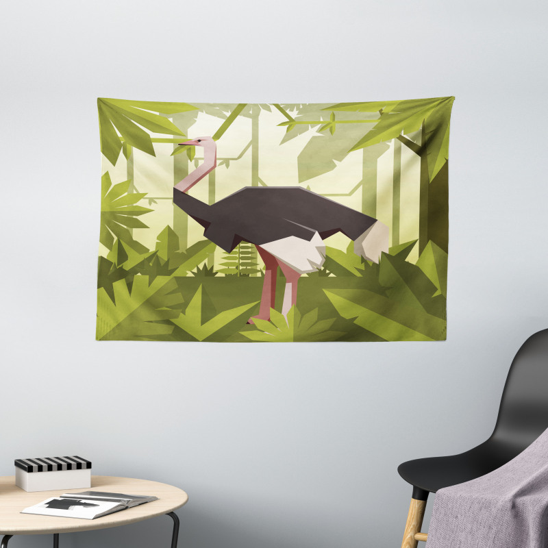 Jungle Animal Fractal Style Wide Tapestry