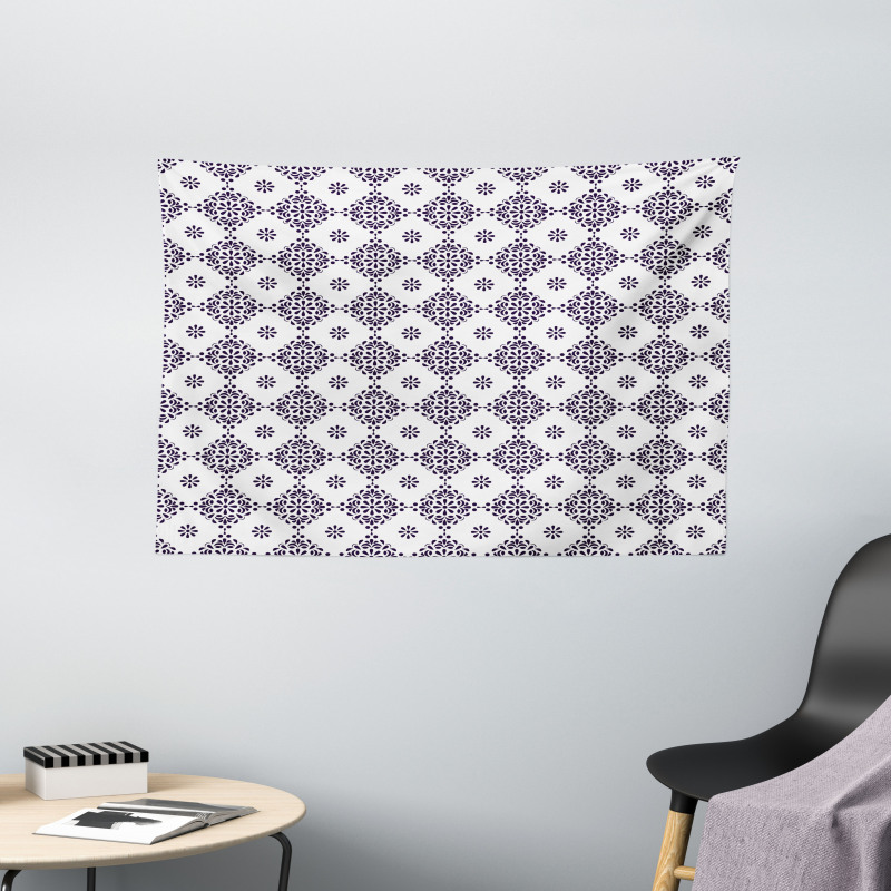 Ornamental Swirls Teardrop Wide Tapestry