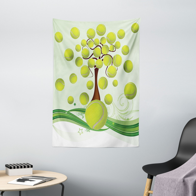 Tennis Balls Pattern Tapestry