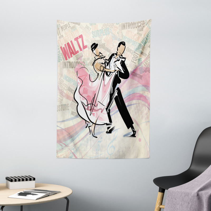 Romantic Dancing Couple Words Tapestry