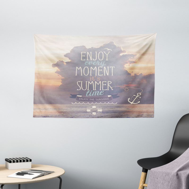 Dream Words Summer Time Art Wide Tapestry
