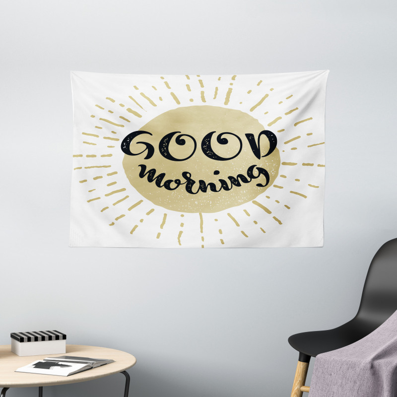 Cartoon Sun Wide Tapestry