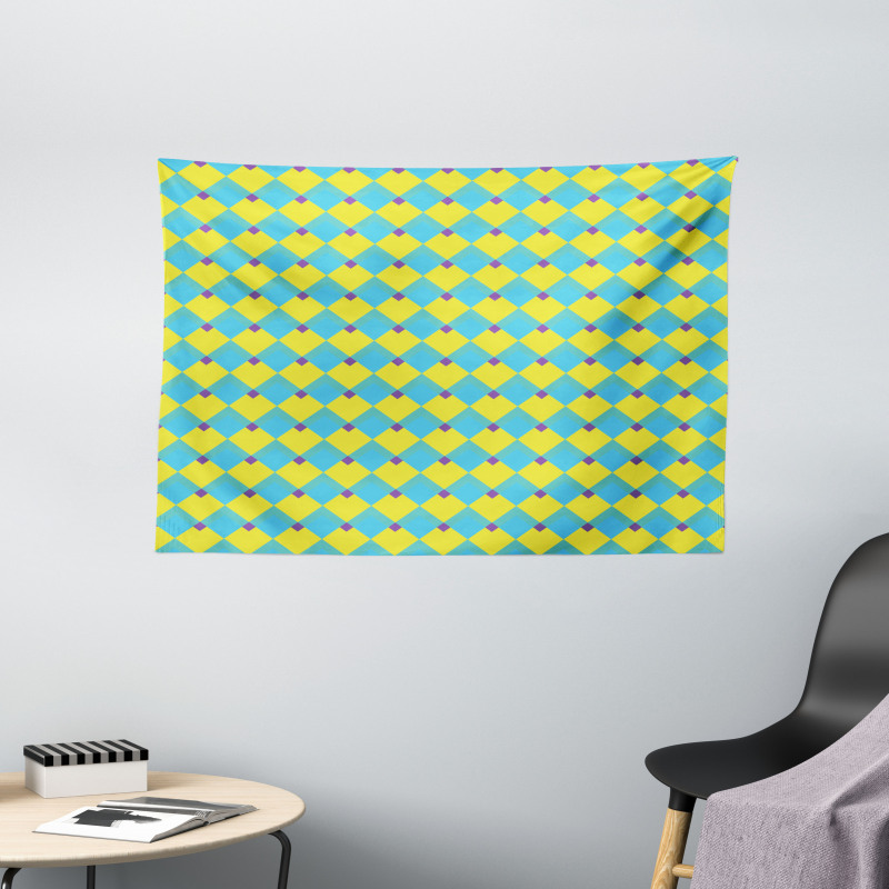 Geometric Rhombus Pattern Wide Tapestry