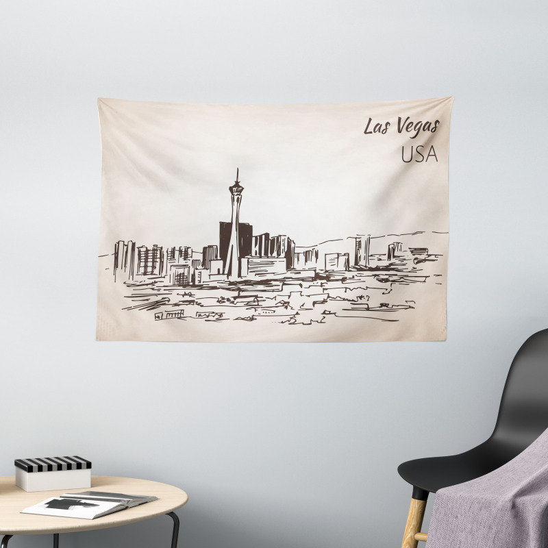 Nevada State Hand Drawn Wide Tapestry