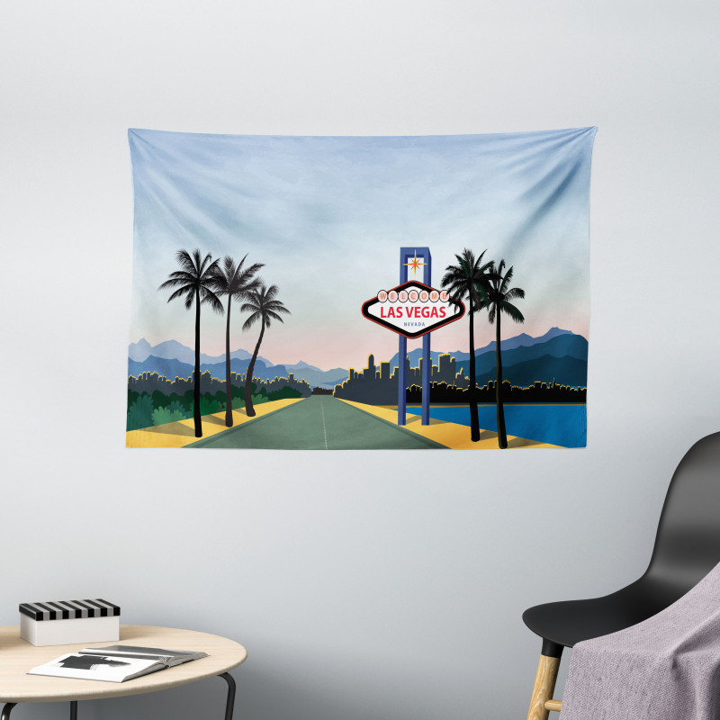 Nevada America in Cartoon Wide Tapestry