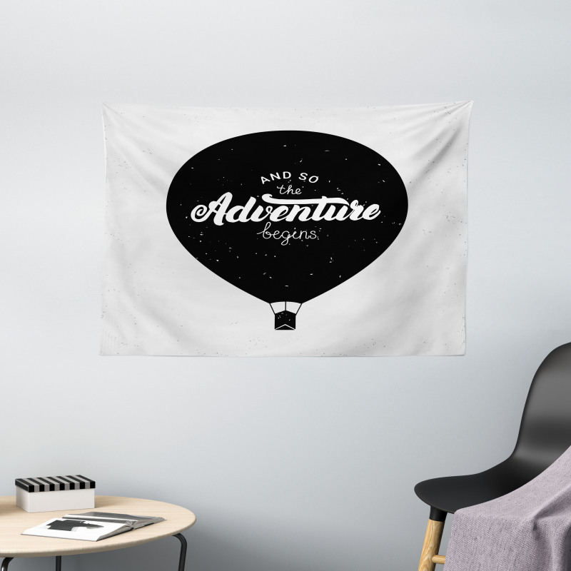 Hot Air Balloon with Phrase Wide Tapestry