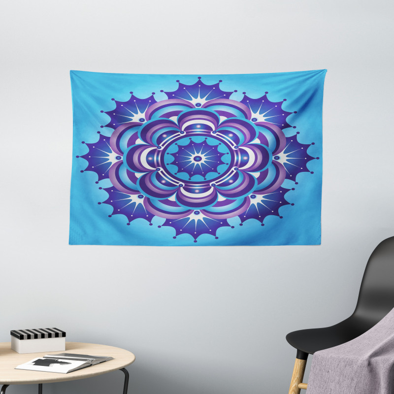 Middle Eastern Motif Petals Wide Tapestry