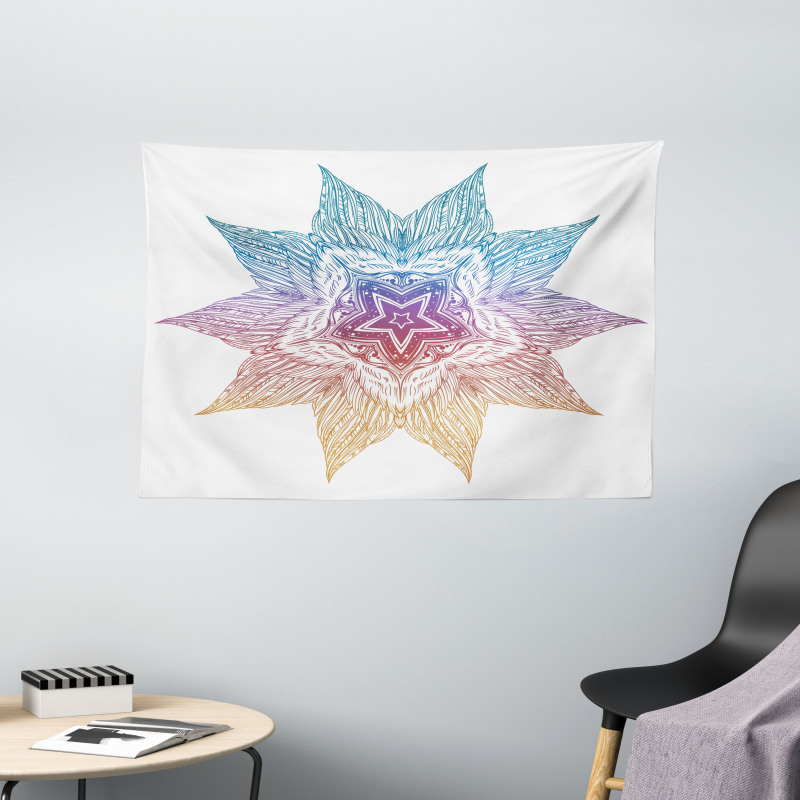 Mandala Composition Wide Tapestry