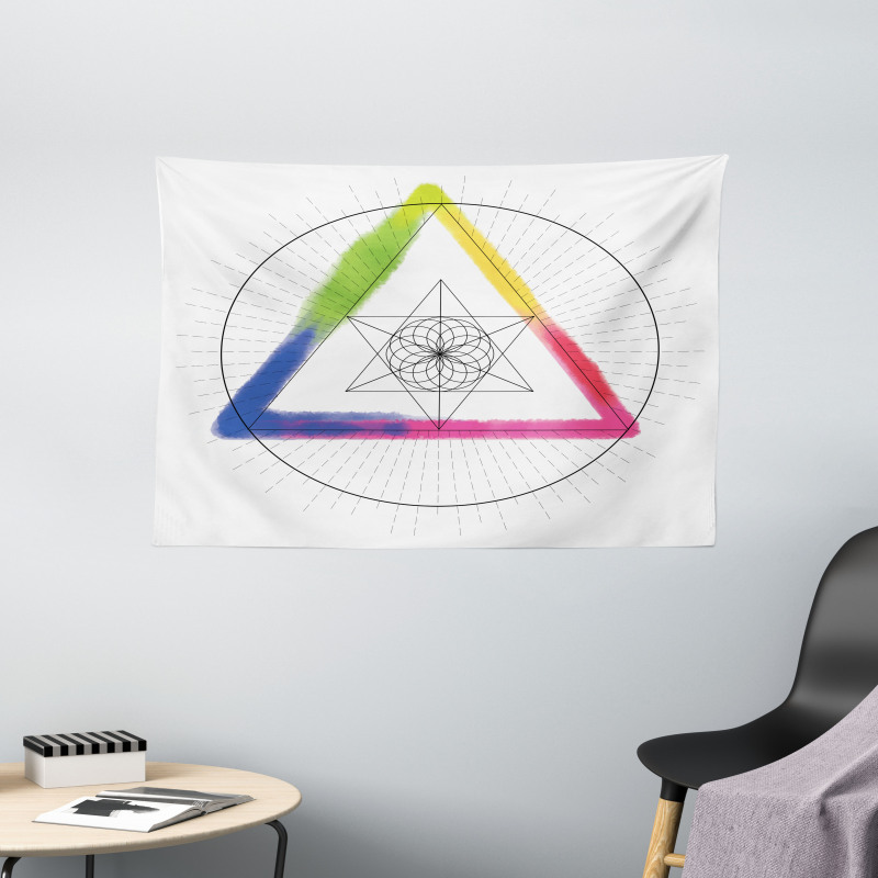 Rainbow Triangle Wide Tapestry