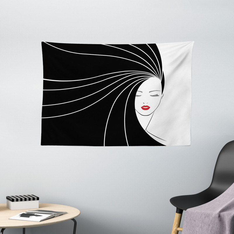 Extra Long Straight Hair Wide Tapestry