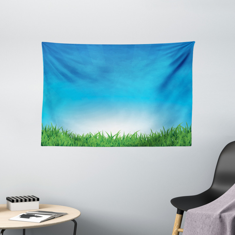 Sunburst Stripes with Grass Wide Tapestry