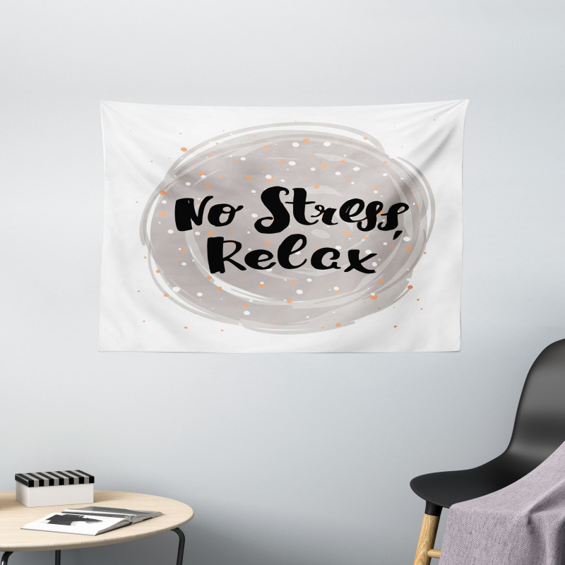 No Stress Relax Lettering Wide Tapestry