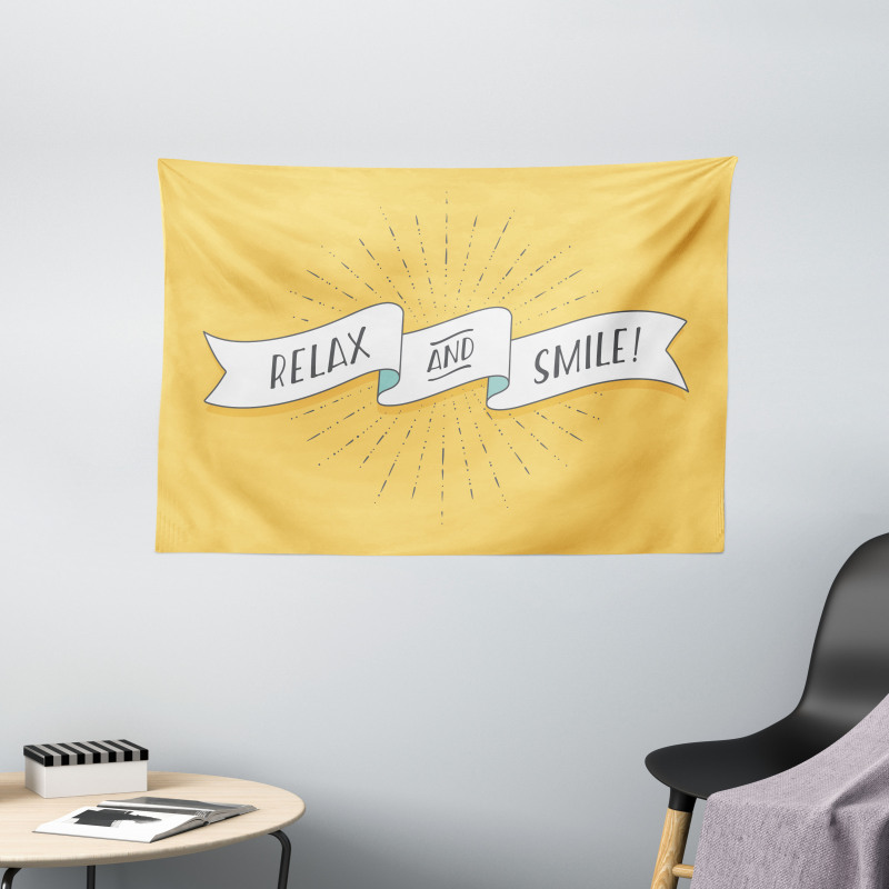 Motivational Relax and Smile Wide Tapestry