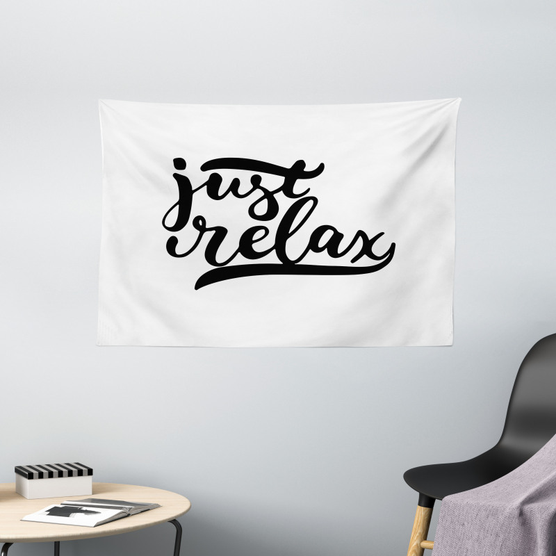 Minimalist Style Lettering Wide Tapestry