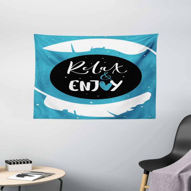 Cartoon Art Relax and Enjoy Wide Tapestry