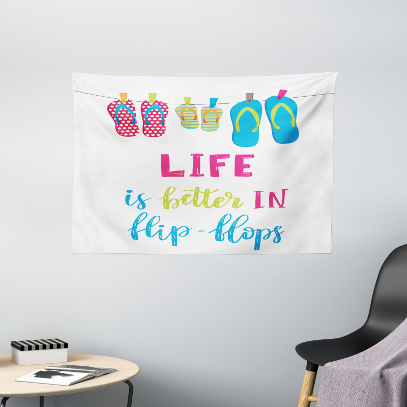 Life is Better in Flip Flops Wide Tapestry
