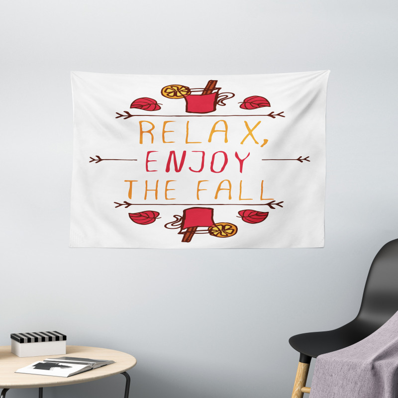 Autumn Concept Relax Enjoy Wide Tapestry