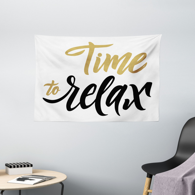 Coffee Time Conceptual Text Wide Tapestry