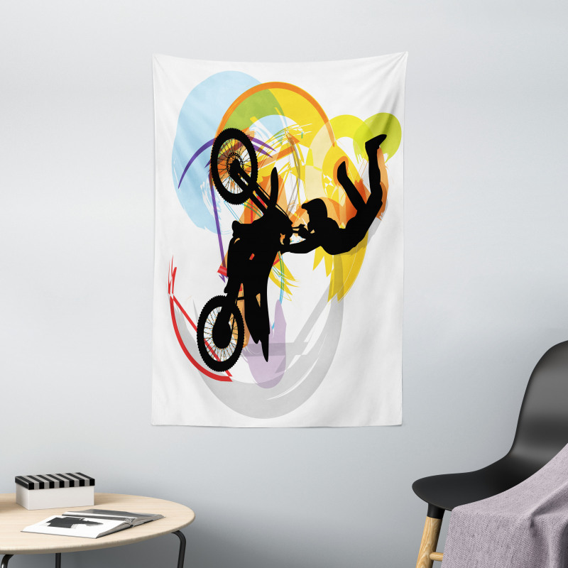 Motocross Rider Tapestry