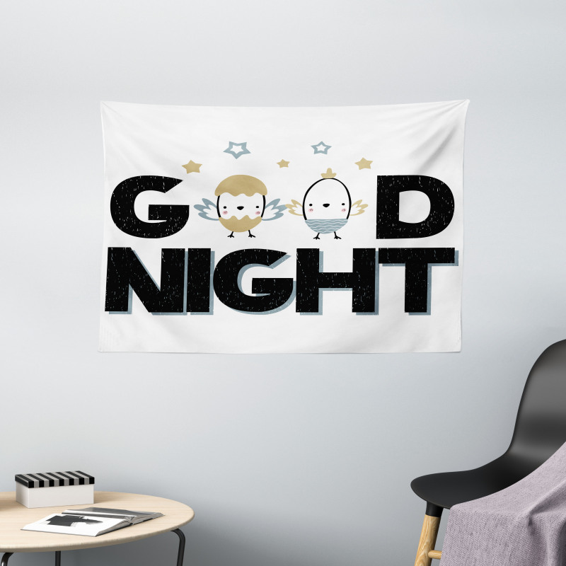 Night and Nesting Eggs Wide Tapestry