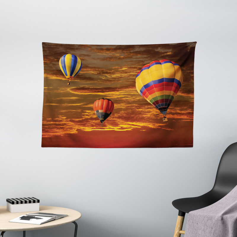 Skyscape Colorful Vehicles Wide Tapestry